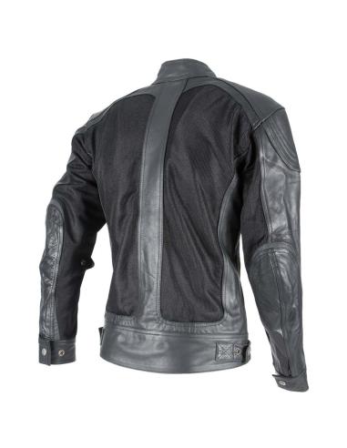 SUMMER JACKET BYCITY SAHARA BLACK LEATHER AND GRID