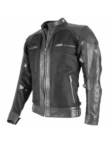 VESTE ETE BYCITY SAHARA CUIR NOIR ET GRILLE