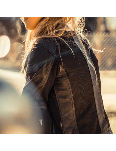 Comprar Chaqueta Verano Bycity Sahara Lady Negra Piel Y Rejilla a precio de oferta