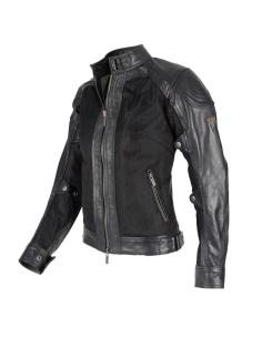 SUMMER JACKET BYCITY SAHARA LADY BLACK LEATHER AND GRID