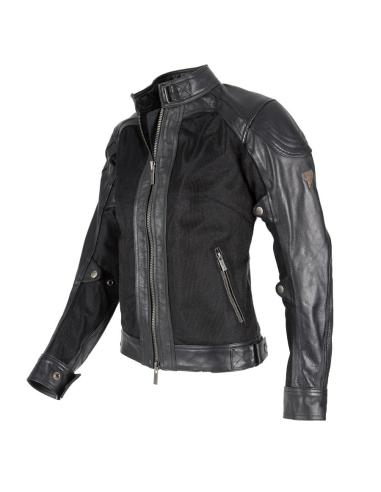 Summer Jacket Bycity Sahara Lady Black Leather And Grid
