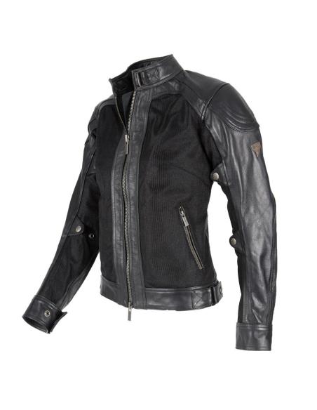Summer Jacket Bycity Sahara Lady Black Leather And Grid