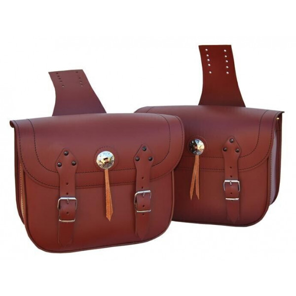 BROWN RIFLE SADDLEBAGS BASIC WITHOUT STUDS LEATHER