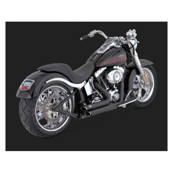 SHORTSHOTS STAGERED BLACK FOR SOFTAIL 1986-2011