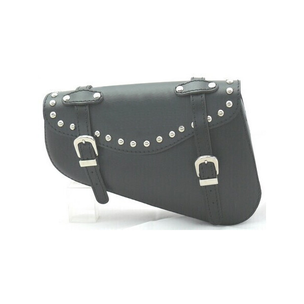 SWIRM ARM BAG FITS SPORTSTER WHIT STUDDED