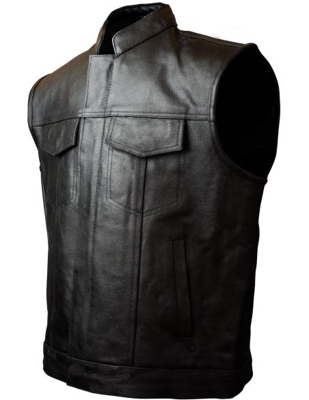 GILET SOA PELLE ECO NERO