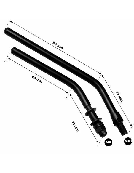 Dimensions des mats de rétroviseurs pour motos.