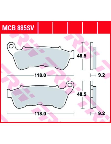 Mcb885Sv Plaquettes De Frein Avant Fritées