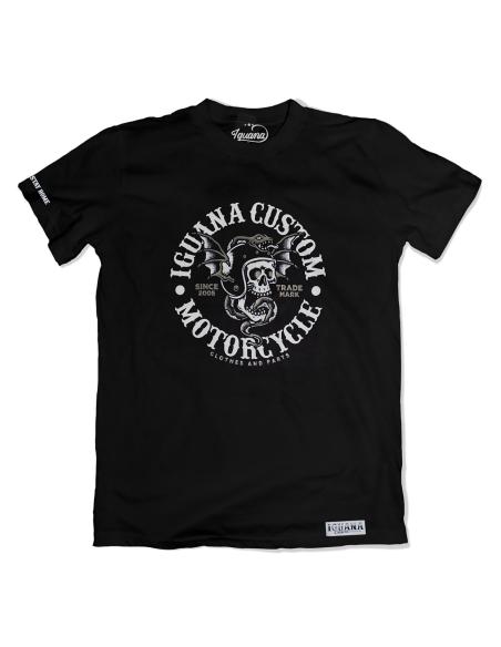 DRAGON SKULL BLACK T-SHIRT IGUANA CUSTOM COLLECTION