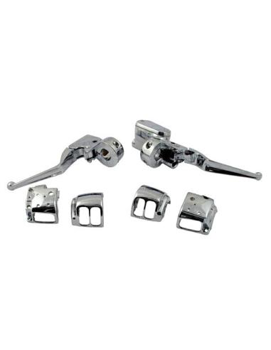 KIT DE COMMANDES CHROMÉES POUR GUIDON SPORTSTER 04-10