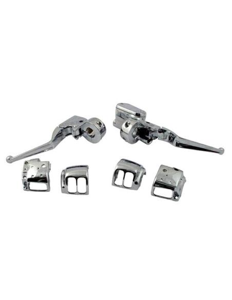 KIT DE COMMANDES CHROMÉES POUR GUIDON SPORTSTER 04-10