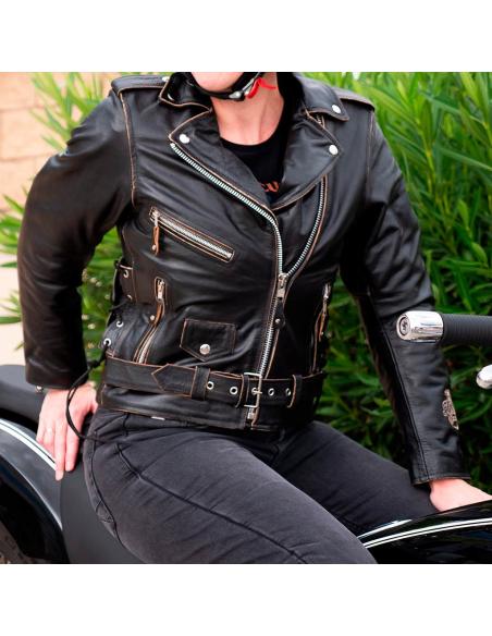 Comprar Chaqueta Femenina Piel Envejecida Aguila Con Protecciones Ce a precio de oferta