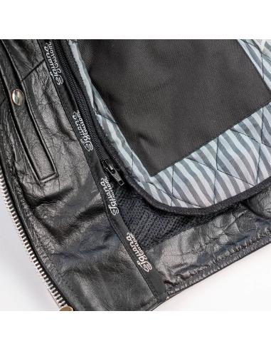 WOMEN'S LEATHER JACKET AGED EAGLE WITH PROTECTIONS CE