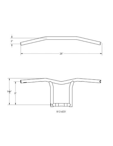 HANDLEBAR BURLY SID CHROME 10"HIGH 1" DIAMETER