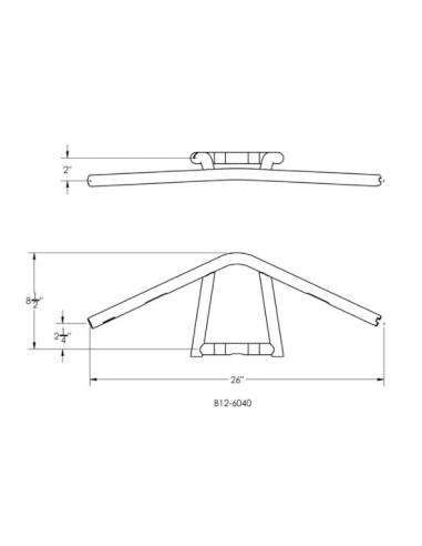 HANDLEBAR BURLY JIM BLACK 9"HIGH 1" DIAMETER