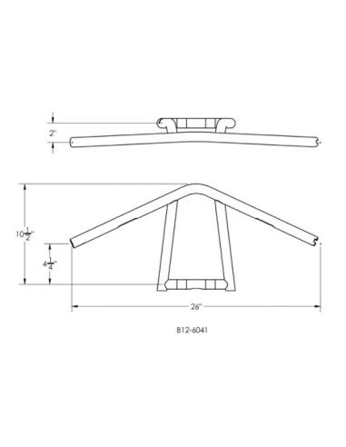 HANDLEBAR BURLY JIM CHROME 11"HIGH 1" DIAMETER