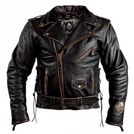 LEATHER JACKET AGED EAGLE WITH PROTECTIONS CE
