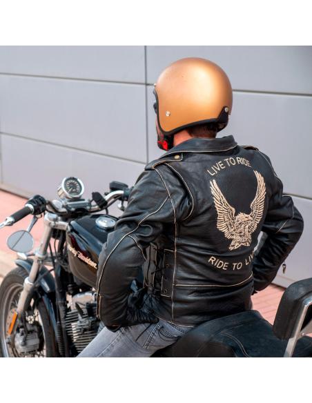 Comprar Chaqueta De Piel Envejecida Aguila Con Protecciones Ce a precio de oferta