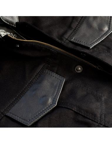 Gilet Soa En Denim Et Cuir | Prix Promo