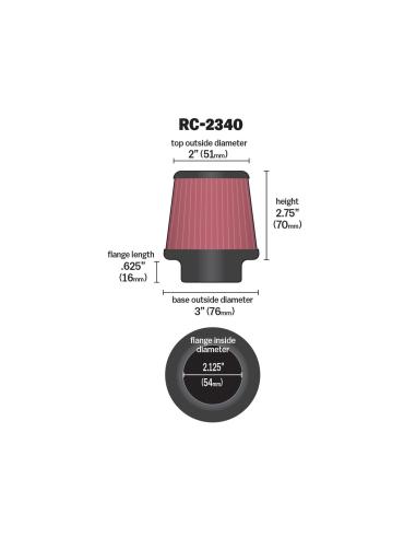 CONICAL AIR FILTER K&N 54MM