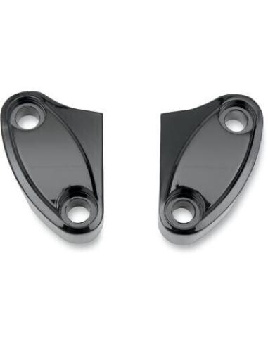 CLAMPS SMOOTH BLACK FITS HARLEY