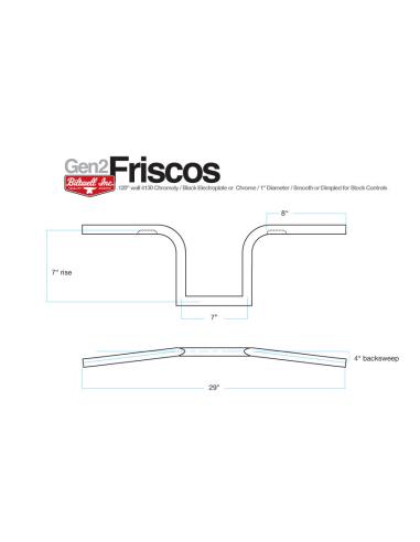 GUIDÃO FRISCO DE 25MM COM BURACOS NEGROS BILTWELL