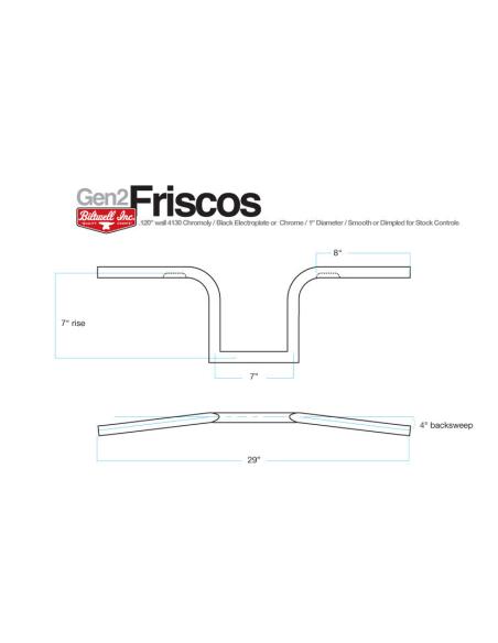 GUIDÃO FRISCO DE 25MM COM BURACOS NEGROS BILTWELL