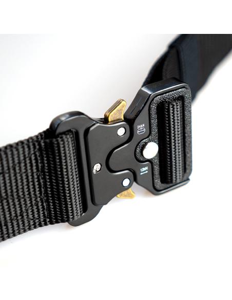 Ceinture Tactique Noire Avec Boucle À Usage Intensif