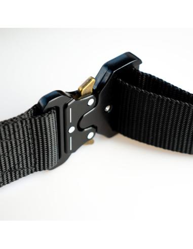 BLACK TACTICAL BELT WITH HIGH RESISTANCE BUCKLE