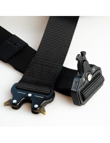 BLACK TACTICAL BELT WITH HIGH RESISTANCE BUCKLE