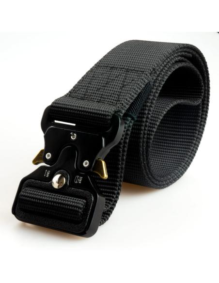BLACK TACTICAL BELT WITH HIGH RESISTANCE BUCKLE