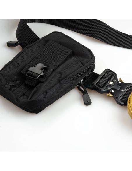 BLACK TACTICAL BELT WITH HIGH RESISTANCE BUCKLE