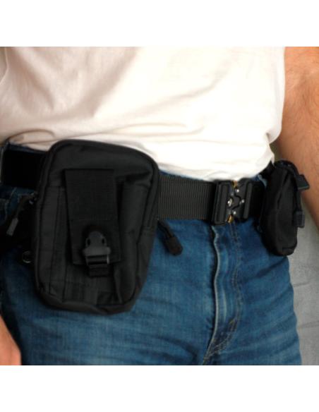 BLACK TACTICAL BELT WITH HIGH RESISTANCE BUCKLE