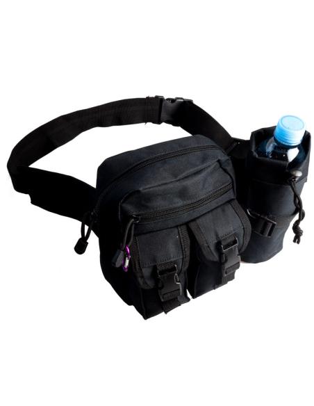 Comprar Riñonera Cinturón Negro Táctico Con Accesorios a precio de oferta