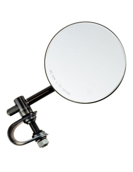 ROUND MIRROR BLACK HOMOLOGATED WITH HANDLEBAR CLAMP