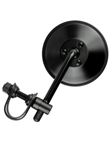 MIROIR ROND NOIR APPROUVÉ AVEC SUPPORT DE GUIDON