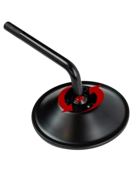 MIROIR ROND NOIR APPROUVÉ AVEC SUPPORT DE GUIDON