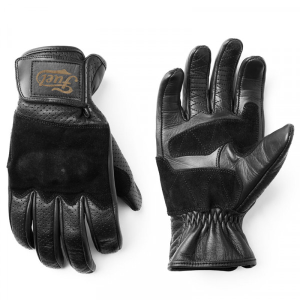 LEATHER GLOVE "RODEO" BLACK BY FUEL MOTORCYCLES