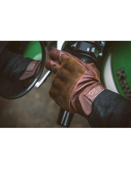 BROWN RODEO LEATHER GLOVE BY FUEL MOTORCYCLES