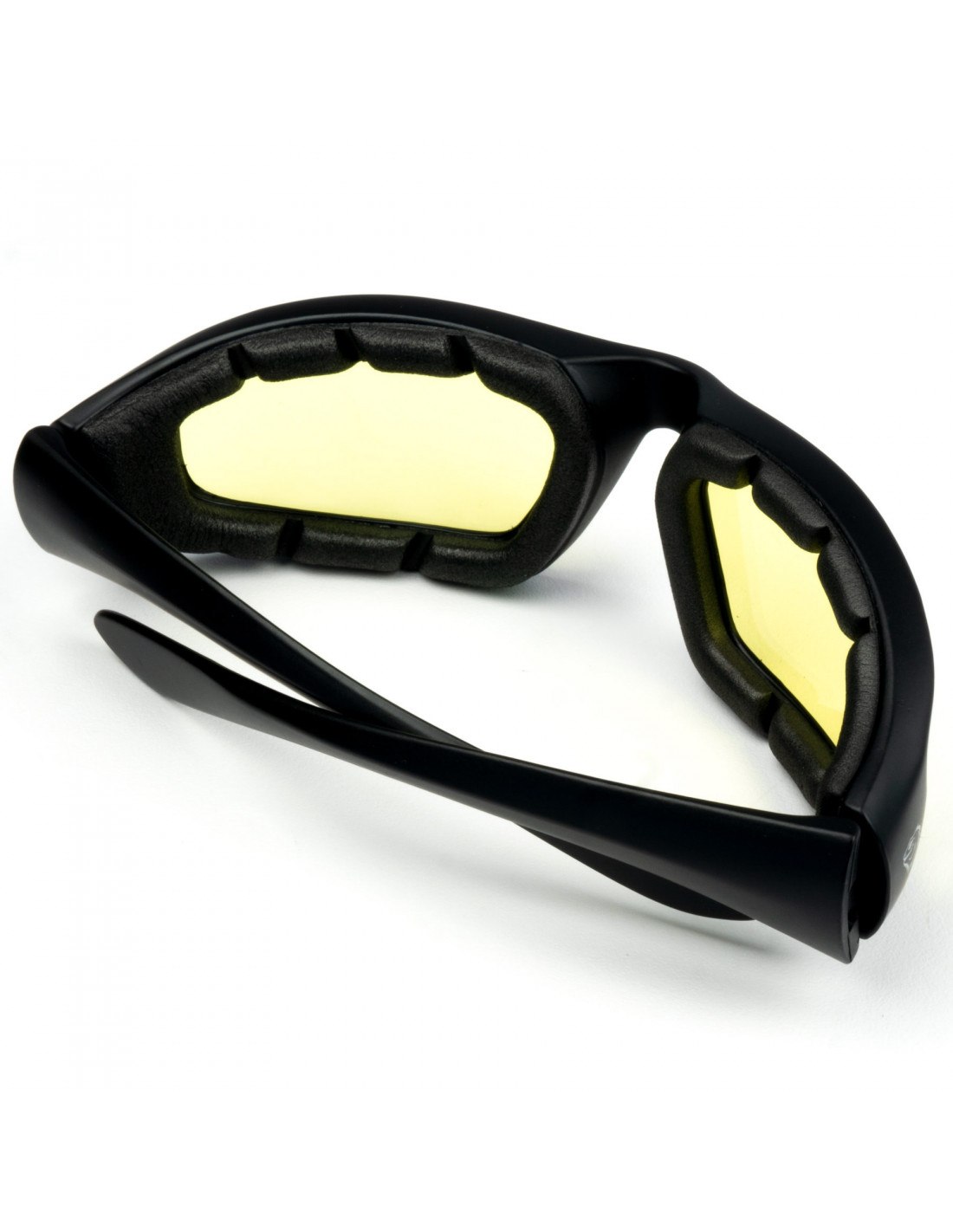 Gafas acolchadas de conducción nocturna para motocicleta, marco negro 011  con lentes amarillas