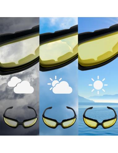 MOTORCYCLE GOGGLES EL CAPO PHOTOCHROMIC LENS YELLOW - SUN