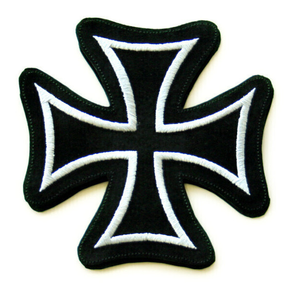 IRON CROSS BLACK AND WHITE BLACK LEATHER - 9X9