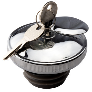 TAPON LISO CROMADO PARA HARLEY CON LLAVE