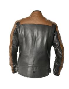 Acquista Giacca in Pelle Overlap Devon Marrone e Nera a prezzo scontato 2