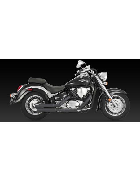 EXHAUST TWIN SLAS STAGGERED BLACK C800/M800