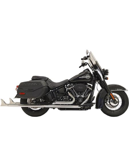 Bassani True Duals Fishtail Exhausts 36" With Baffles Softail Flhc And Flde 2018-Up