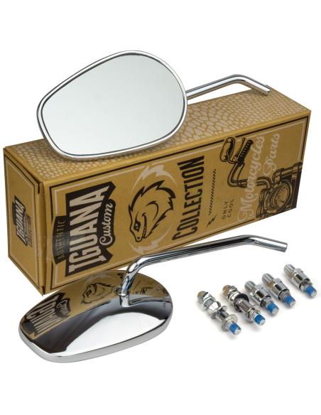 MIRRORS SET CLASSIC HD-STYLE CHROMED 2 PCS - E-MARK