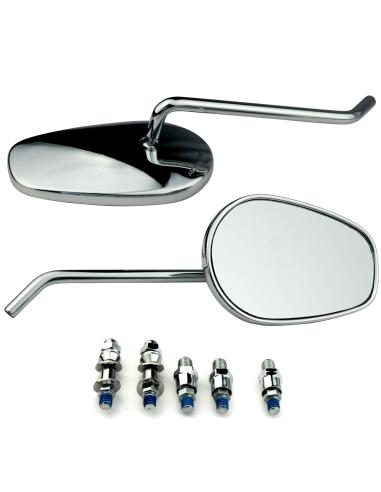 RÉTROVISEURS CHROMÉS CLASSIC HD-STYLE 2 PCS - HOMOLOGUÉS