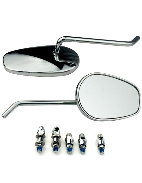 MIRRORS SET CLASSIC HD-STYLE CHROMED 2 PCS - E-MARK
