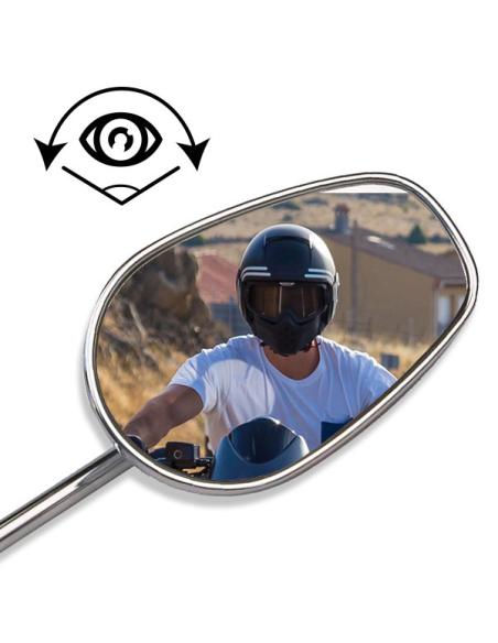 MIRRORS SET CLASSIC HD-STYLE CHROMED 2 PCS - E-MARK